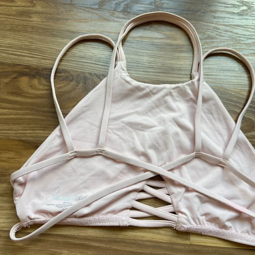 Frankies Bikinis Marley Pink Halter Swim Bikini Top